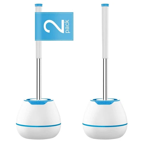 Silicone Toilet Brush Set Bathroom Cleaning with Tweezers for Bathroom Blue