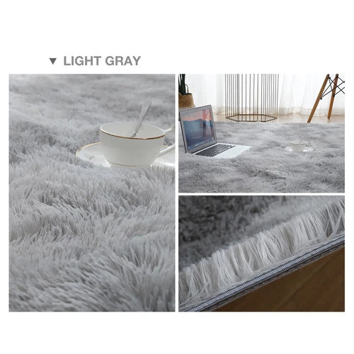 Fluffy Large Rug Plush Soft Shaggy Mat Living Room Carpet Bedroom Rugs Non Slip