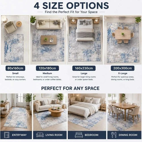 Modern Abstract Area Rug Soft No Slip Floor Carpet Living Room Bedroom Large Mat