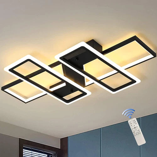 Modern Minimalist LED Flush Mount Ceiling Light with Remote for Bedroom Dining