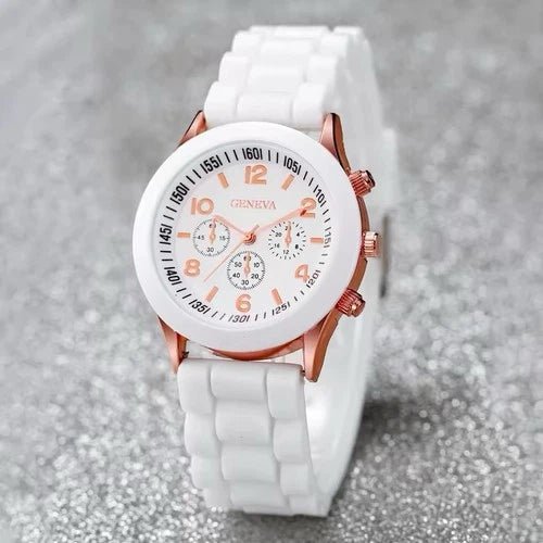 4PCS Women’s Luxury Quartz White Watch Set, Bracelet, Earrings, Necklace New