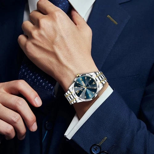 Men's Luxury Watches Stainless Steel Waterproof Quartz Business Wrist Watch