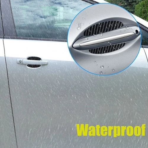 4pcs Car Door Handle 3D Carbon Fiber Anti Scratch Protector Film Cover Sticker