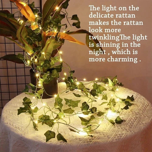 10M 100 LED Solar Powered Ivy Vine Fairy String Lights Garden Outdoor Wall Light