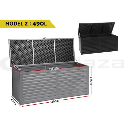 Gardeon Outdoor Storage Box 390/490L Indoor Garden Bench Toy Tool Sheds Chest