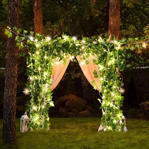 10M 100 LED Solar Powered Ivy Vine Fairy String Lights Garden Outdoor Wall Light