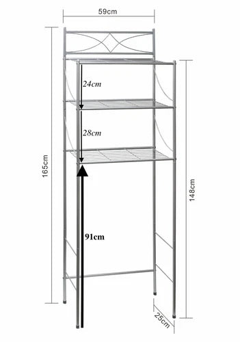 3 Tier Shelf Over The Toilet Bathroom Space Saver Towel Storage Rack Organizer