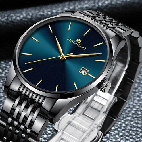 Fashion Men's Watches Stainless Steel Date Waterproof Sport Quartz Wristwatch