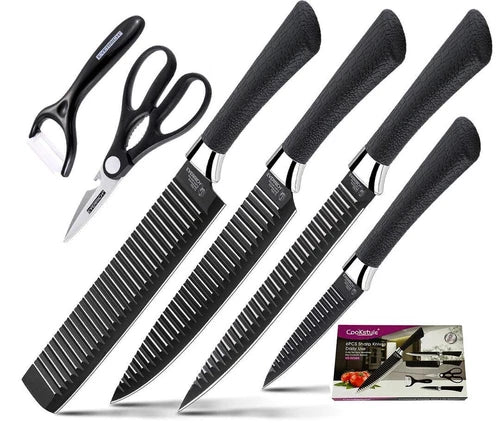 Kitchen Knife Set Chef Knives Stainless Steel Nonstick 6 pieces Scissor