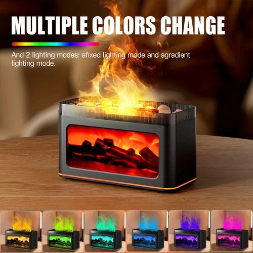 USB Ultrasonic Aroma Air Humidifier Flame Light Purifier Essential Oil Diffuser