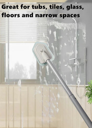 Adjustable Long Handle Floor Brush Cleaning Brush for Tub Tiles Glass Walls