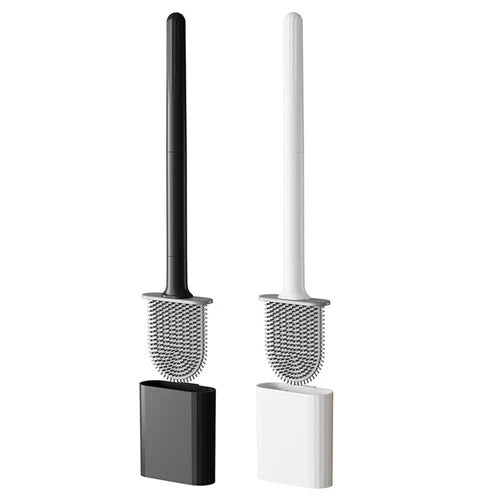 Bathroom Silicone Bristles Toilet Brush with Holder Creative Cleaning Brush Set