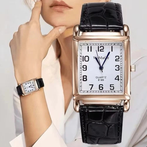 Luxury Rose Gold Ladies Quartz Watch - Fashion Women Leather Wristwatch Style