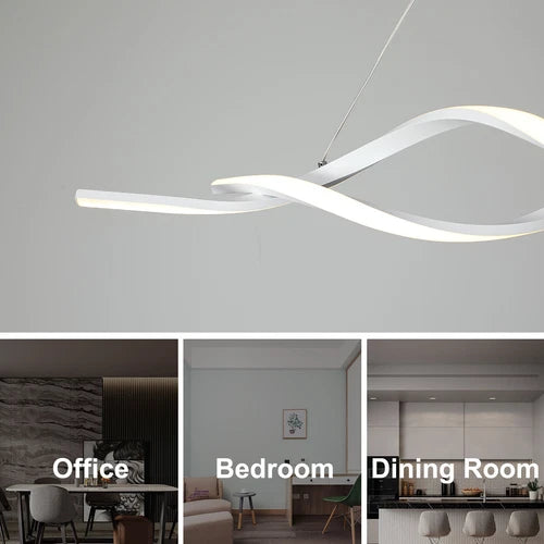Geometric Pendant Lights Dining Room LED Chandelier w/ Remote for Kitchen Island