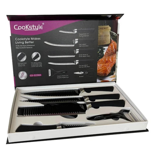 Kitchen Knife Set Chef Knives Stainless Steel Nonstick 6 pieces Scissor