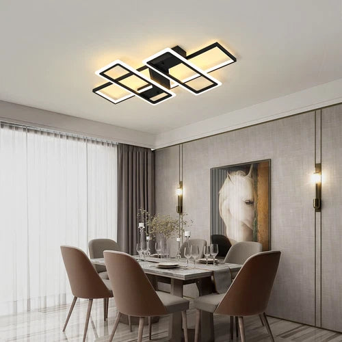 Modern Minimalist LED Flush Mount Ceiling Light with Remote for Bedroom Dining