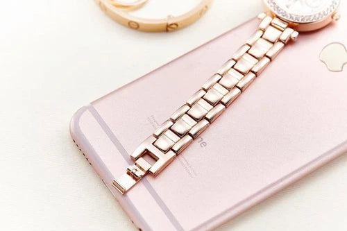 Rose Gold Rhinestone Stainless Steel Luxury Dress Casual Women's Quartz Watches