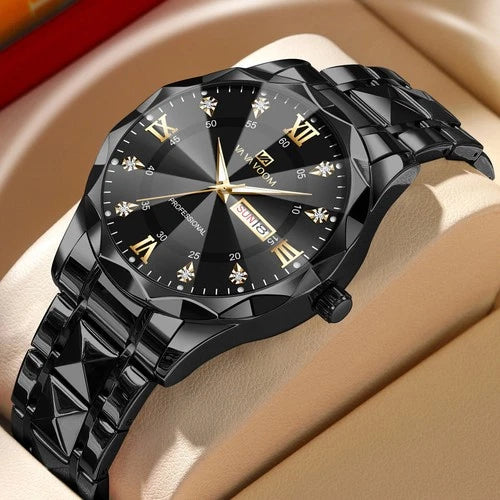 Men's Luxury Watches Stainless Steel Waterproof Quartz Business Wrist Watch