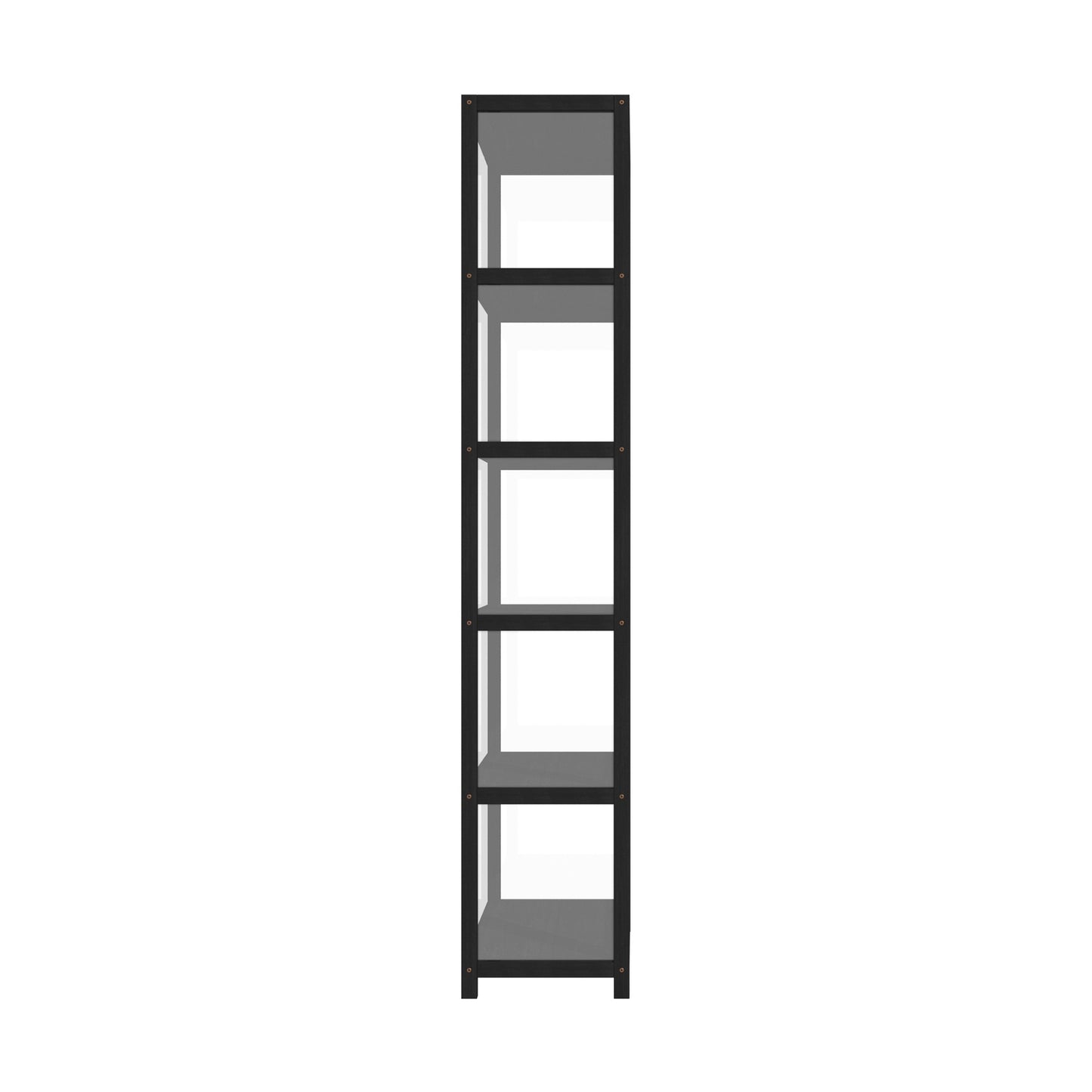 Oikiture Display Cabinet 5-Tier Slim Storage Shelves Clear Bookcase Rack