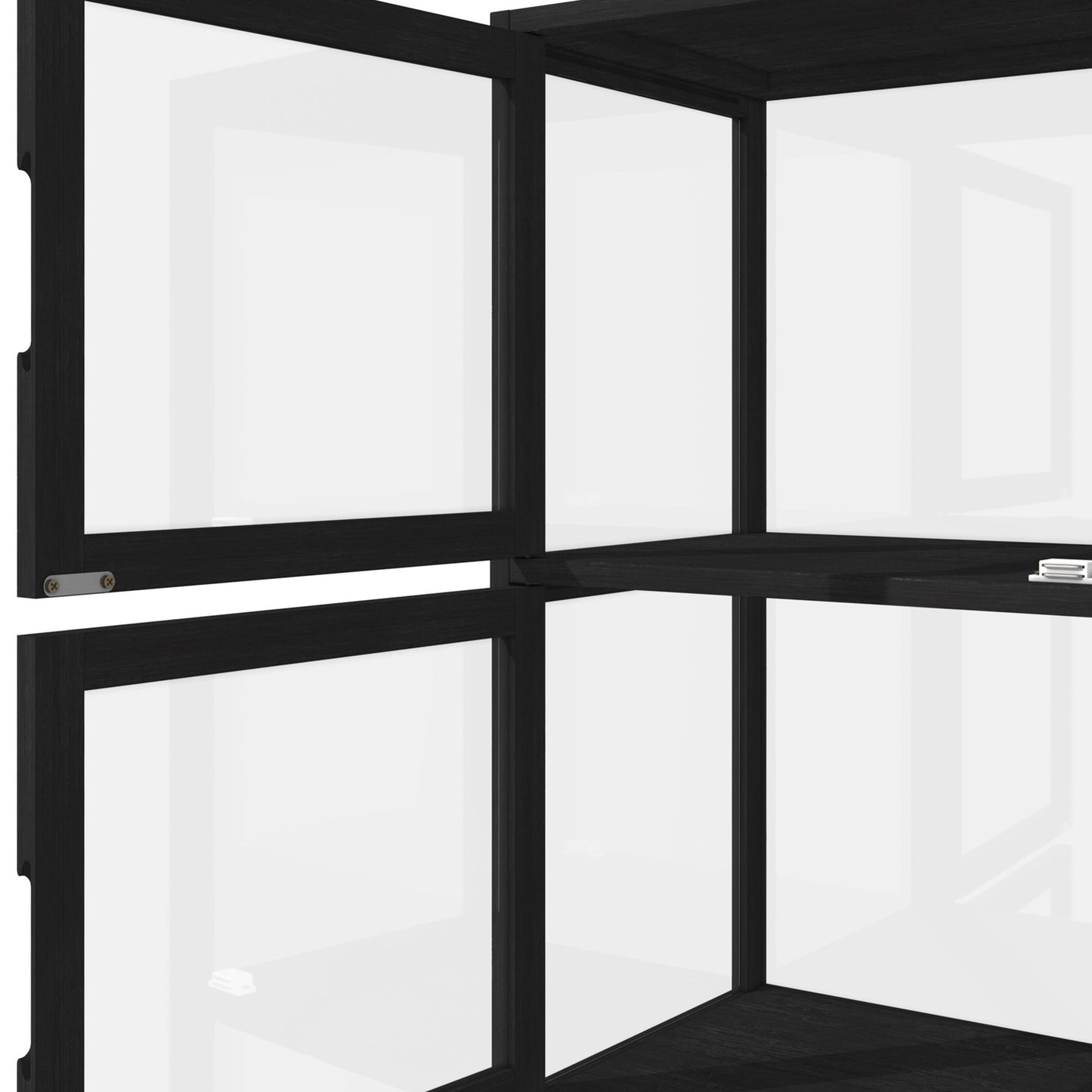 Oikiture Display Cabinet 5-Tier Slim Storage Shelves Clear Bookcase Rack