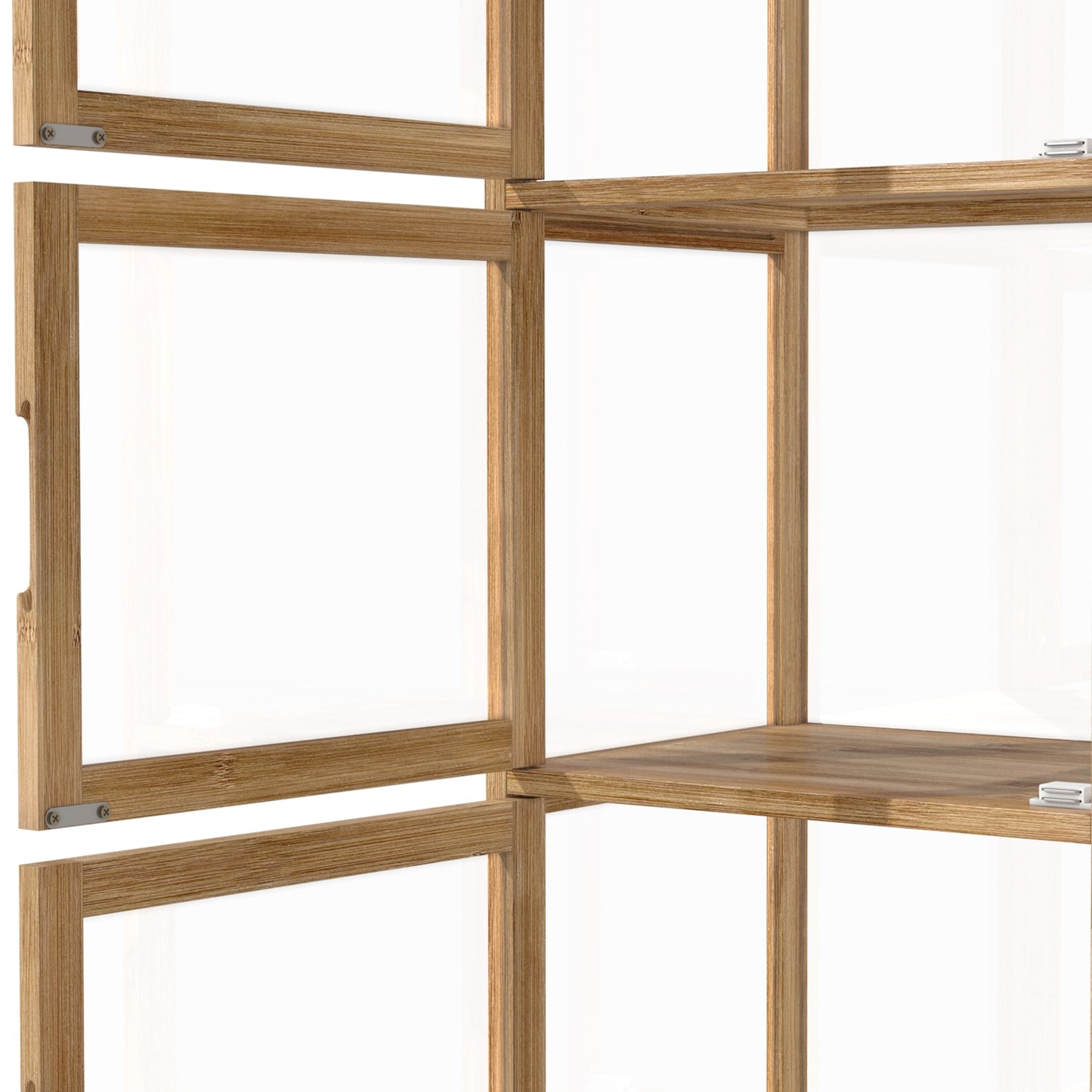 Oikiture Display Cabinet 5-Tier Slim Storage Shelves Clear Bookcase Rack